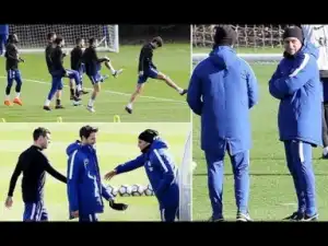 Video: Chelsea Train After Barcelona Loss As Conte Sets Sight On Leicester